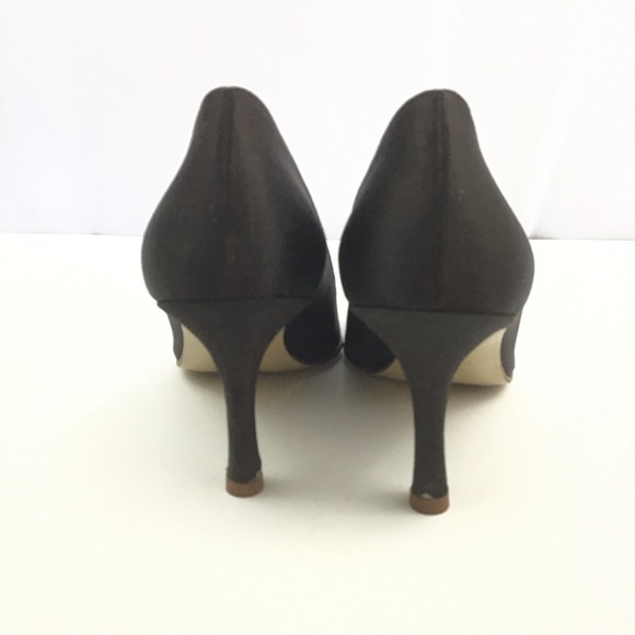 VERSANI BROWN SATIN PUMPS SIZE 8B - Picture 4 of 4
